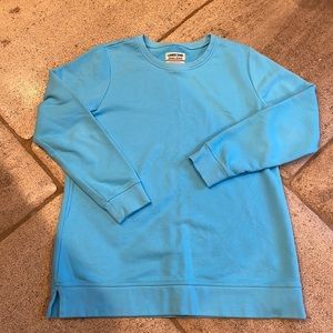 Lands end size small aqua blue serious sweats tunic sweatshirt like new